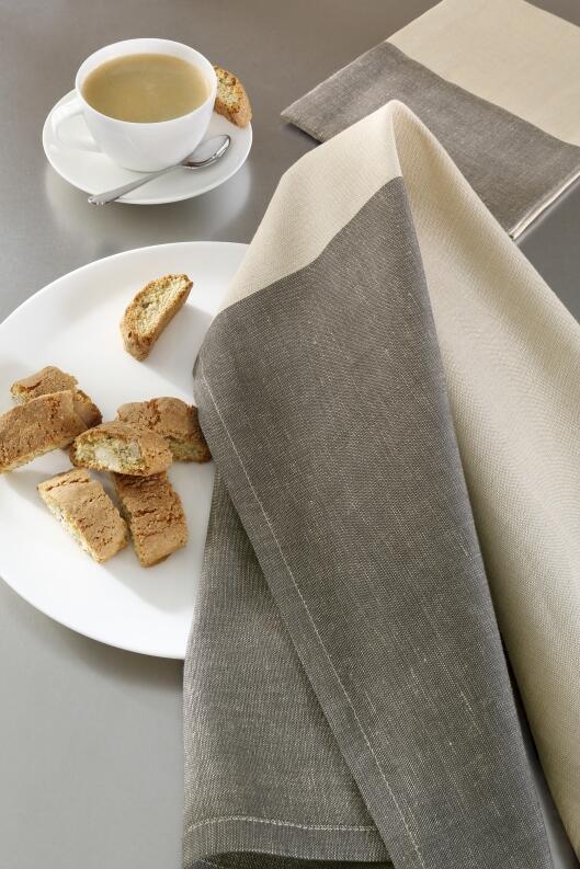 Cawö Home Geschirrtuch Cuisine Duo basalt/leinen