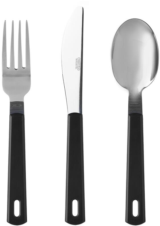 Mepal Besteckset 3-teilig schwarz: Messer Gabel Löffel