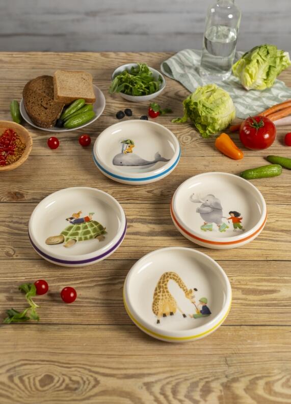 Kuhn Rikon Kinderteller Walfisch ø 18 cm blauer Rand