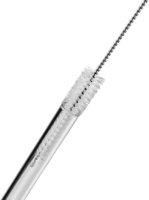 WMF Baric Glasstrohhalme Set Reinigungsbürste gebogen 7-teilig