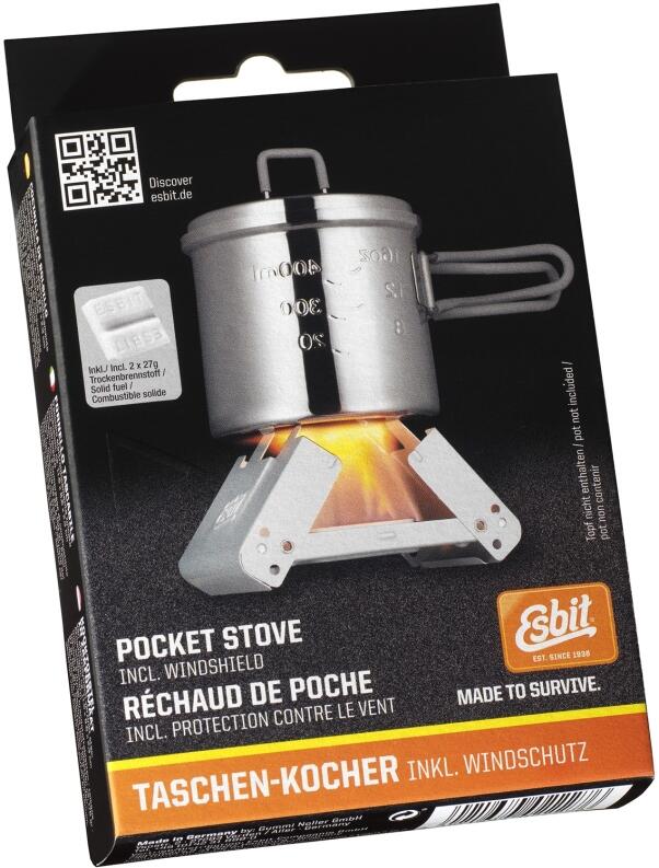 Esbit Taschenkocher Windschutz Pocket Stove mit 2x27g Brennstofftabletten