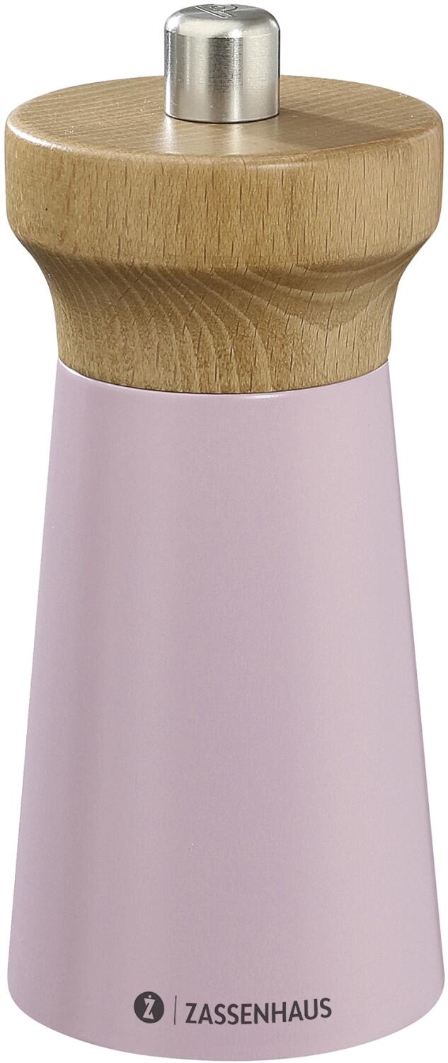 Zassenhaus Pfeffermühle WESTERLAND Buche lotus, rosa Holzdesign mit Edelstahlkopf