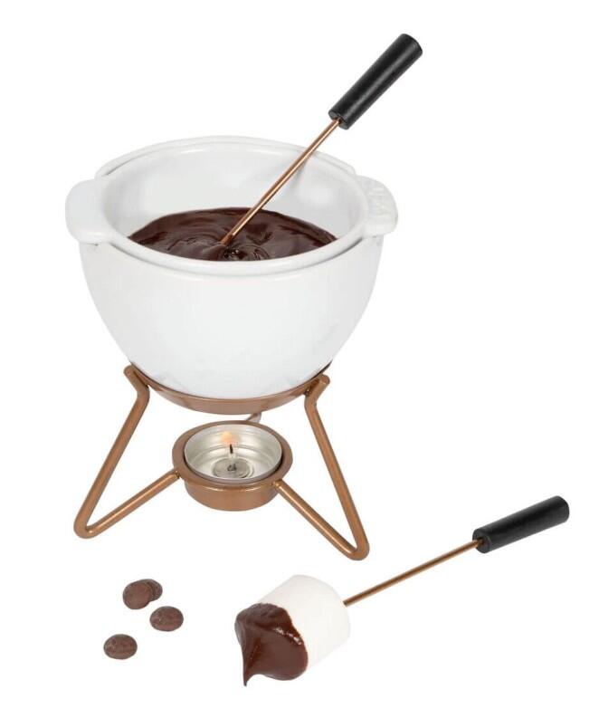 Boska Choco Fondue Petit Marie Set mit Teelicht und Gabeln