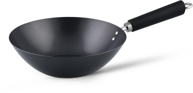 Ken Hom Wok aus Antihaft Karbonstahl mit Phenolharz-Griff, 27 cm