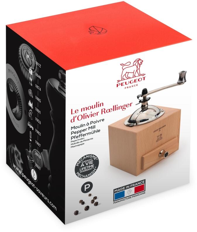 Peugeot Pfeffermühle d′Olivier Roellinger natur in Verpackung