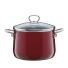 Riess Emaille Topf-Set 5-tlg rosso Kochtopf mit Glasdeckel