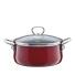 Riess Emaille Topf-Set 5-tlg rosso mit Glasdeckel