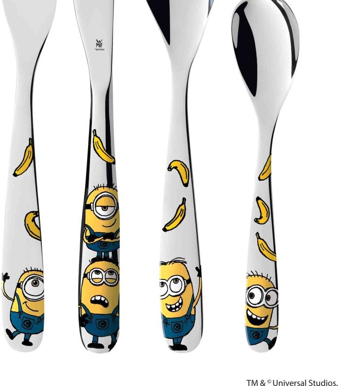 WMF Minions Kinderbesteck Set 4-teilig mit Bananenmotiv