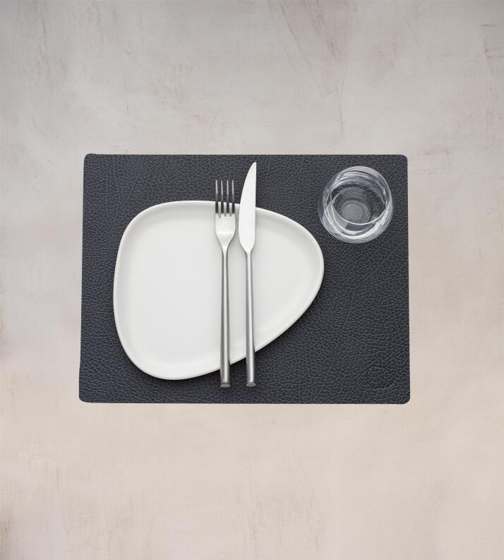 Lind DNA Tischset Rectangle M Hippo Black-Anthracite 2er-Set