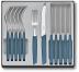 Victorinox Swiss Modern Besteck-Set mit Tomatenmessern, 12-teilig, kornblumen-blau