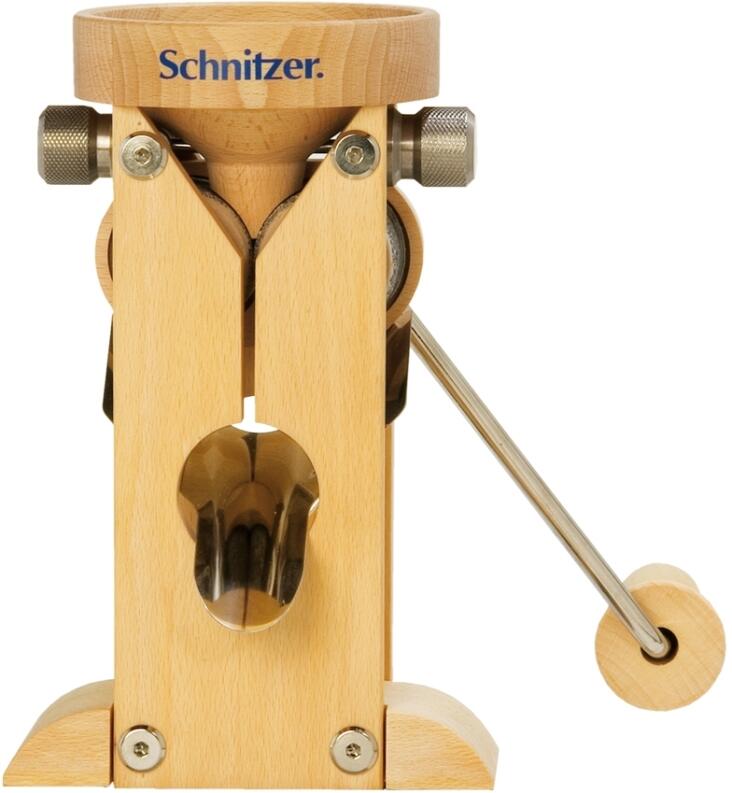 Schnitzer Getreideflocker CAMPO Edelstahlwalze Holz Handkurbel