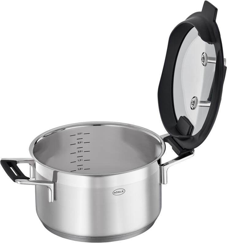 Rösle Kochtopf Silence PRO mit Klappdeckel Edelstahl