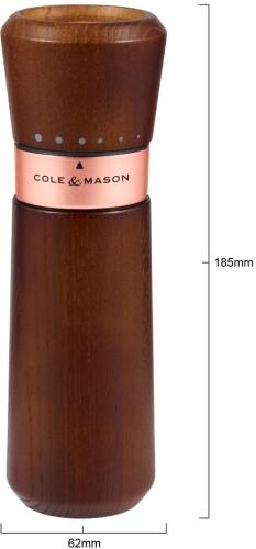 Cole & Mason Lyndhurst Chestnut & Rosé Gold Salz- und Pfeffermühle Geschenkset, 18,5 cm