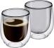cilio Kaffee-Glas VERONA grau doppelwandig 2er Set mit Kaffee