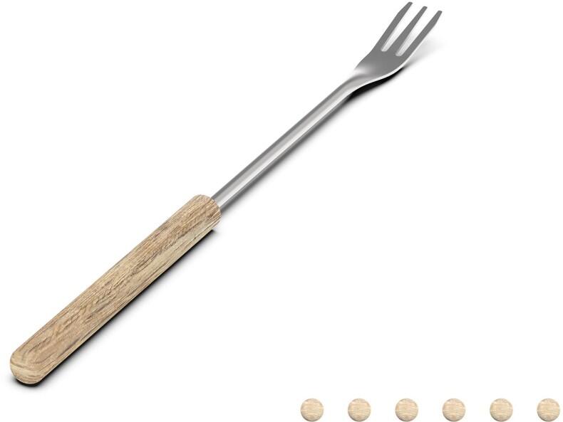 Stöckli Käsefonduegabeln Grindelwald mit Holzgriff, 6er-Set