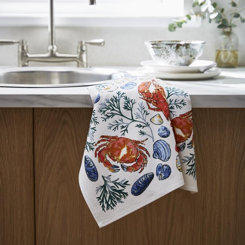 Ulster Weavers Geschirrtuch Baumwolle Shellfish mit Hummermotiv