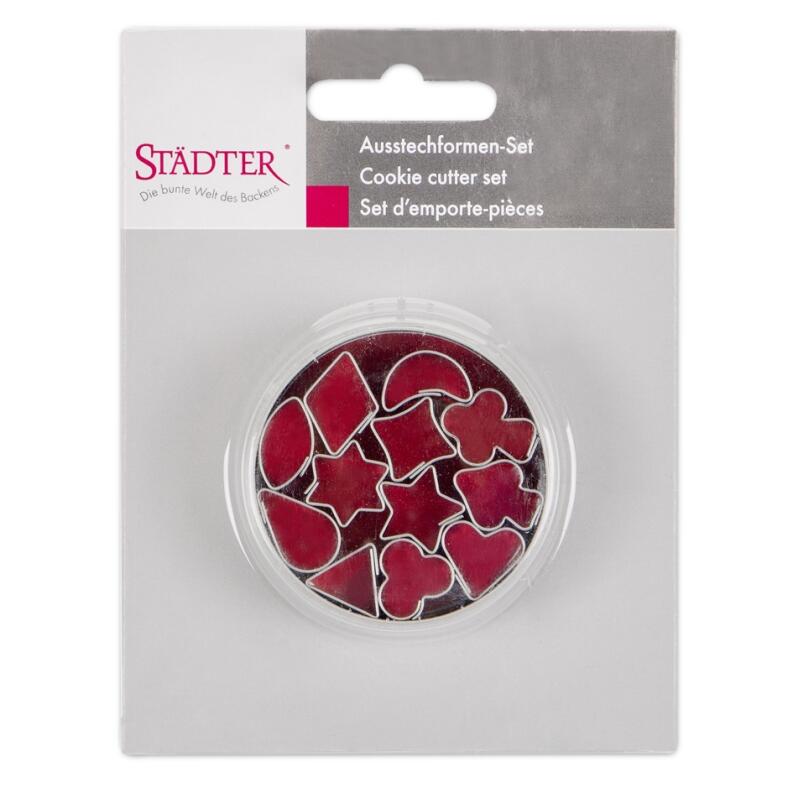 Städter Ausstechform 12 Motive 1,5 cm Mini Set, 12-teilig