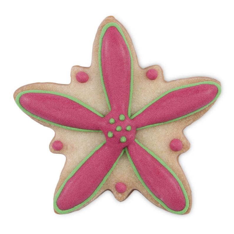 Städter Ausstechform Edelweiß 4,5 cm Blütenkeks pink grün