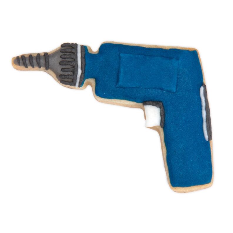 Städter Ausstechform Bohrmaschine 9 cm Keksform blau
