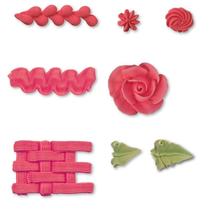 Städter Tülle Dekorations-Set 8-teilig, Blüten und Bordüren spritzen