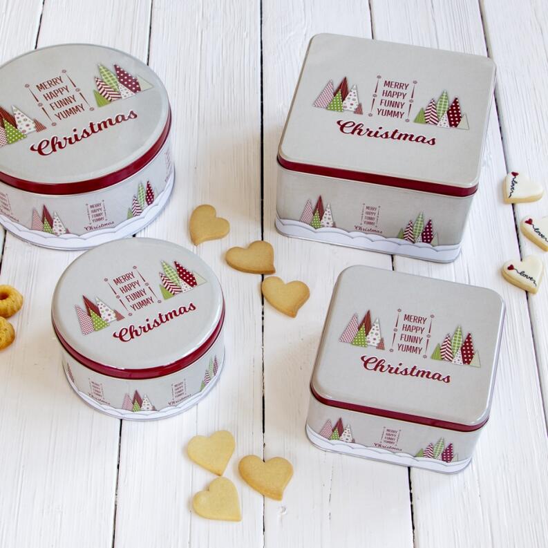 Städter Gebäckdose Yummy Christmas bunt quadratisch mit Weihnachtsmotiv