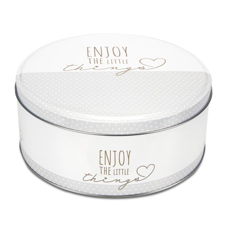 Städter Gebäckdose Enjoy the little things 22 cm weiß rund