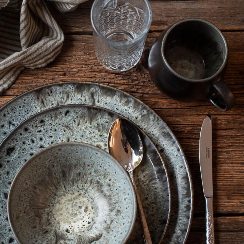 MÄSER Dessertteller-Set Carellia, 4-tlg. in grau