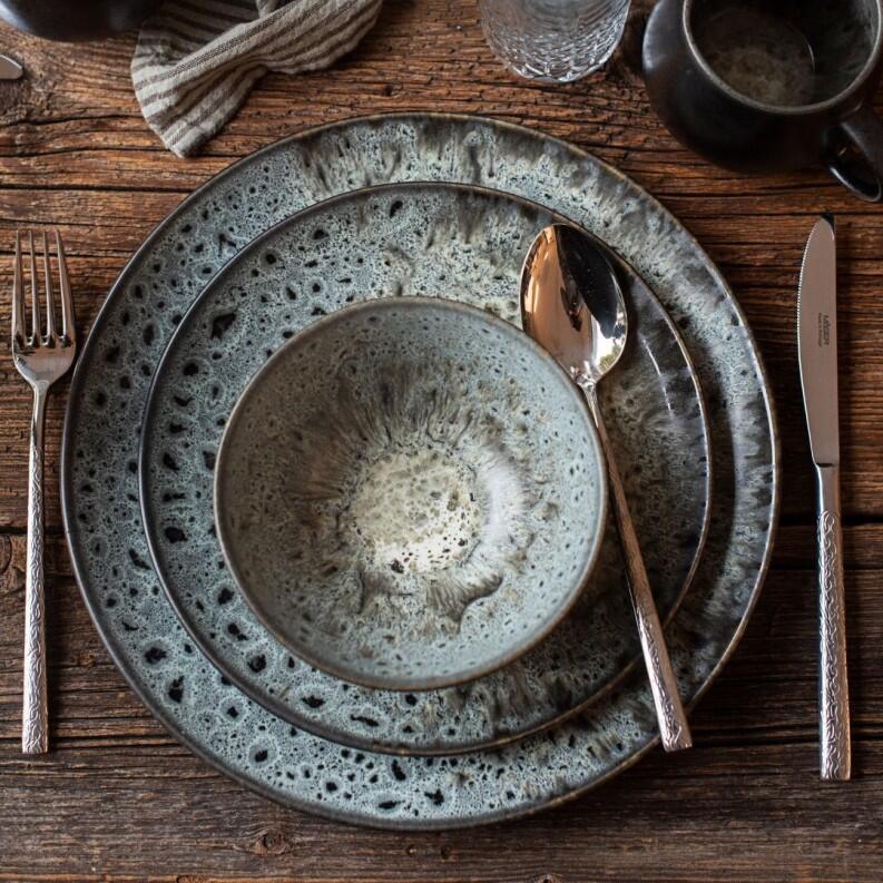 MÄSER Dessertteller-Set Carellia, 4-tlg. in grau