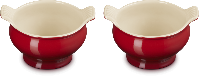 Le Creuset Suppenterrine Tradition im 2er-Set in kirschrot