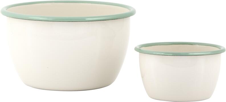 Kockums Emaille Schüssel Cream Lux Set zwei Größen
