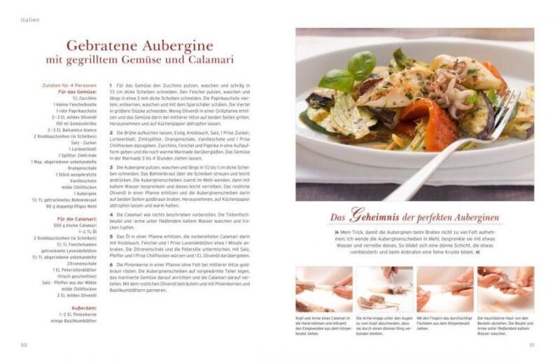 Schuhbeck Küchengeheimnisse 2 Zabert Sandmann Verlag Aubergine Rezeptseite