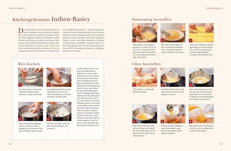 Zabert Sandmann Verlag Schuhbeck Küchengeheimnisse 2 Indien-Basics Rezeptseite Reis Ghee