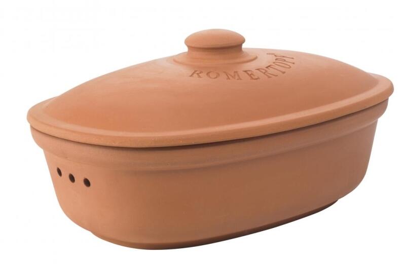 Römertopf Brot-Frische-Topf oval terracotta medium mit Deckel