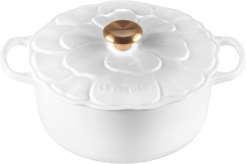 Le Creuset Bräter Signature Blume in white