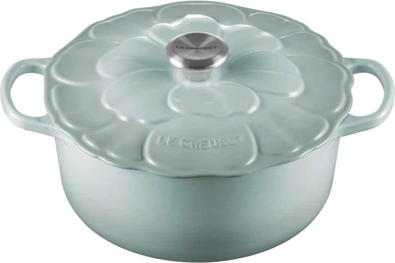 Le Creuset Bräter Signature Blume in sea salt