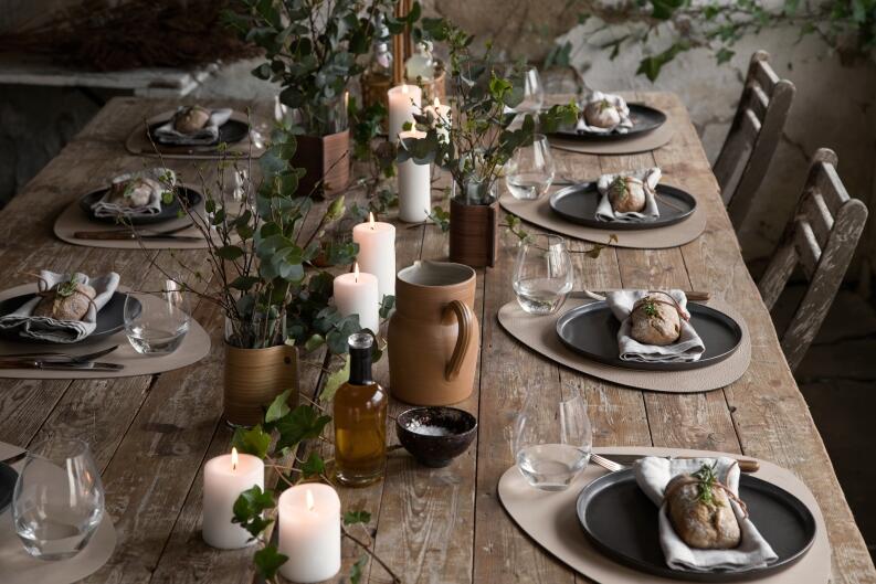 Lind DNA Tischset Curve L Hippo, 4er-Set in Sand