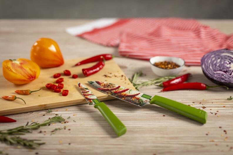 Kuhn Rikon COLORI+ Rüst- & Santokumesser Set Hot & Spicy 2 Stk.