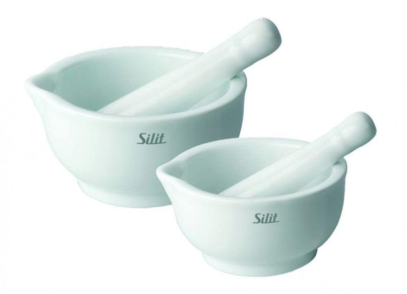 Silit Porzellan Mörser mit Stößel, 2 Größen Set