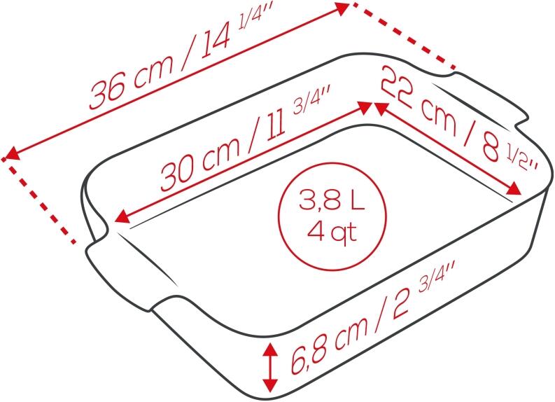 Appolia Auflaufform rechteckig waldgrün 3,8 L 36x22 cm