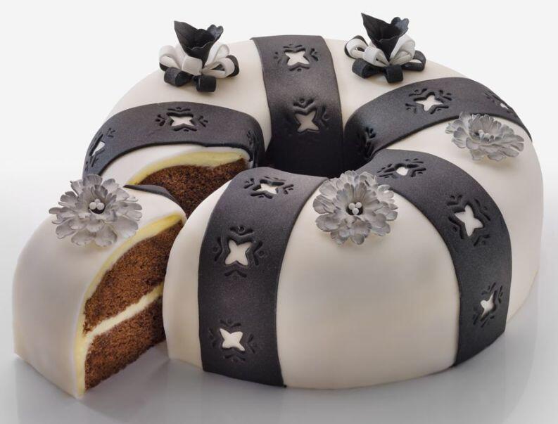 Zenker Springform Crème Noir mit Flach- und Rohrboden für Kuchen