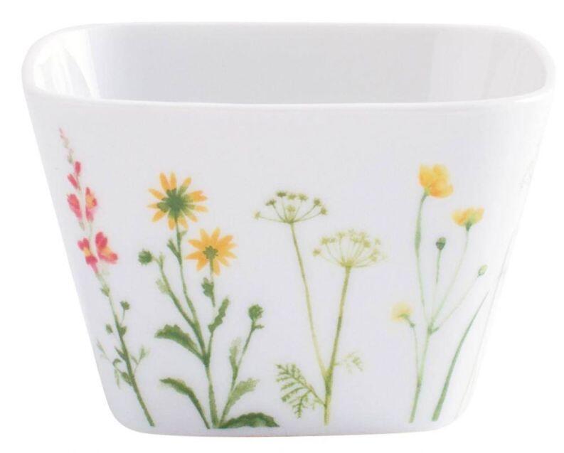 Kahla kleine eckige Schale Wildblume mit Blumenmotiv Porzellan
