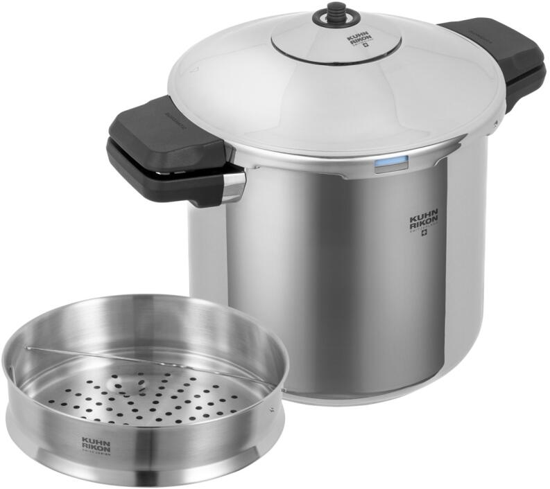 Kuhn Rikon DUROMATIC INOX Schnellkochtopf mit Dämpfeinsatz 5 l