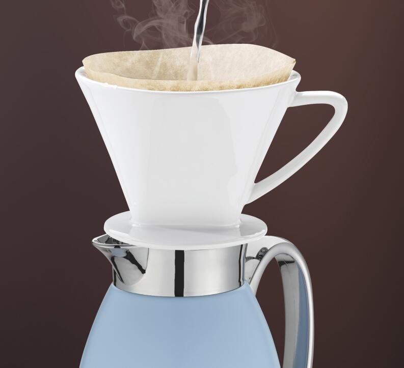 cilio Isolierkanne Venezia hellblau matt mit Kaffeefilteraufsatz
