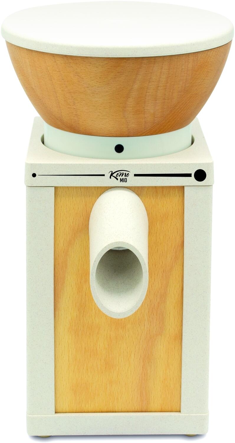 KoMo KoMoMio Getreidemühle natur mit Holzgehäuse und Trichter