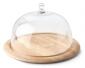 Continenta Käseglocke aus Glas mit Holzbrett rund