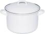 Riess Emaille Fleischtopf weiß mit Deckel aus Emaille