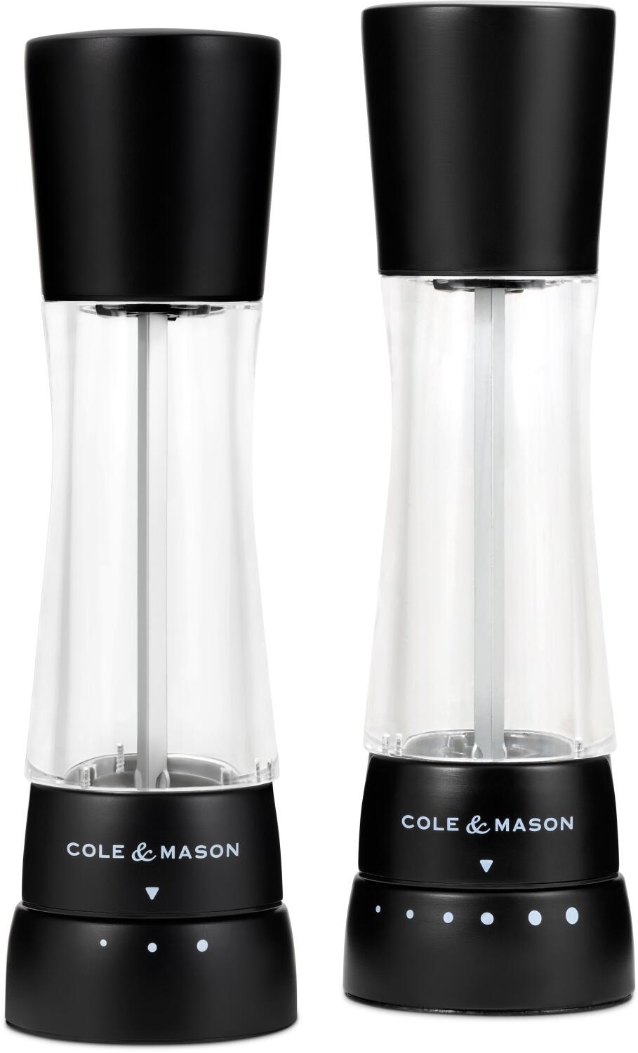 Cole & Mason Derwent Matt Black Salz- und Pfefferm&uuml;hle im Geschenkset, 19 cm