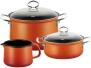 Riess Geschirr-Set aus Emaille, 3-tlg. in corall