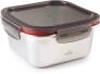 Lacor Ecoinox Edelstahldose quadratisch mit Deckel und Clips