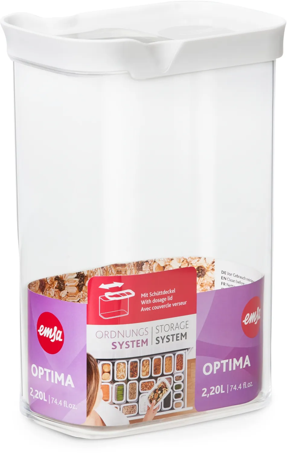 Emsa Schüttdose Optima 2,2 Liter, rechteckig